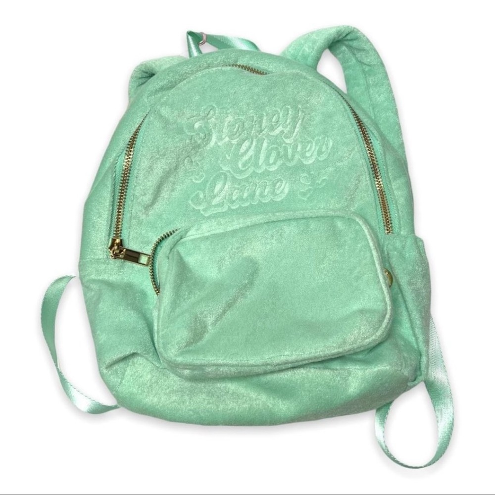 NEW Stoney Clover Lane Target TerryCloth Embossed Backpack Light Green Bag